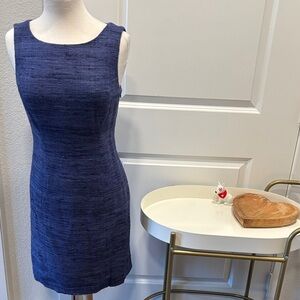 EUC Trina Turk Navy Textured Mini Dress with Back Petal Cutouts